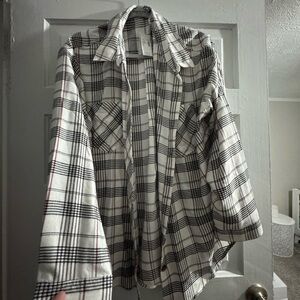 Maurices Black and White Plaid Shirt